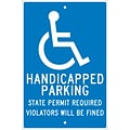 National Marker Handicapped Parking State Permit Required Violators Will Be Fined Parking Sign, 18