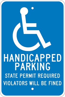 Parking Signs; Handicapped Parkiing State Permit Required.., 18X12, .080 Egp Ref Aluminum