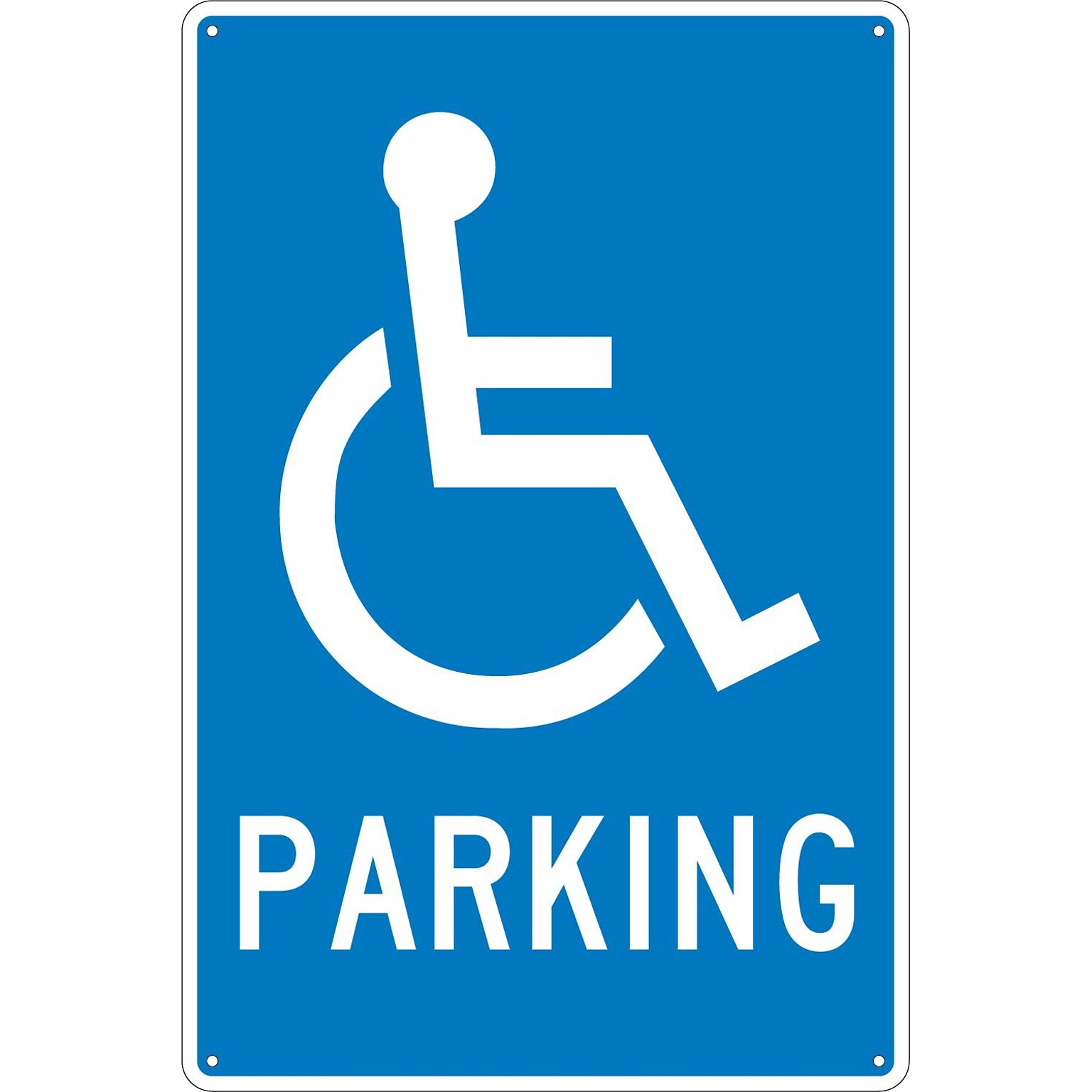 National Marker Handicapped Parking Parking Sign, 18 x 12, Aluminum (TM94G)