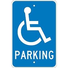 Parking Signs; Parking (W /Handicapped Symbol), 18X12, .080 Egp Ref Aluminum