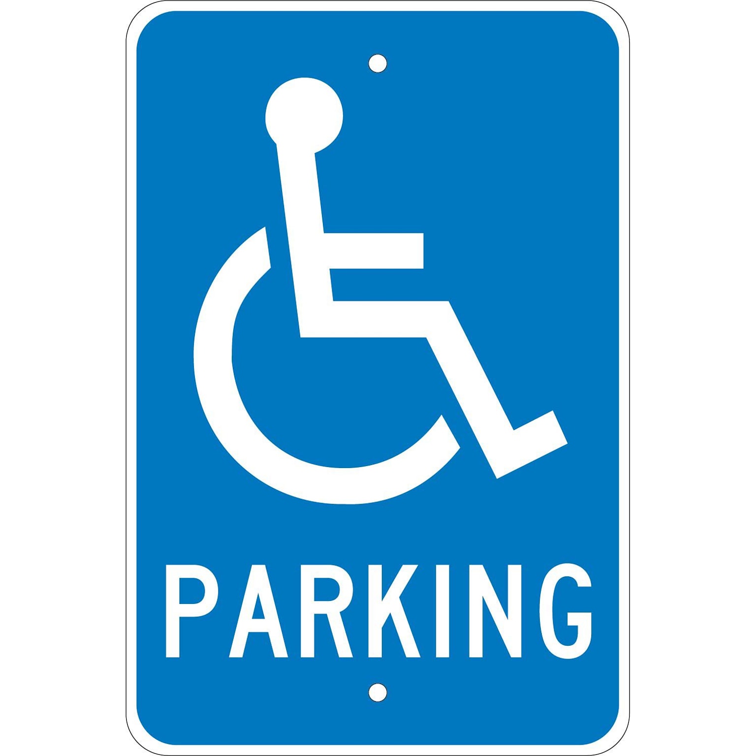 Parking Signs; Parking (W /Handicapped Symbol), 18X12, .080 Egp Ref Aluminum