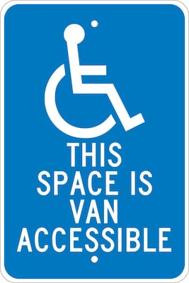 National Marker Reflective This Space Is Van Accessible Parking Sign, 18 x 12, Aluminum (TM104J)