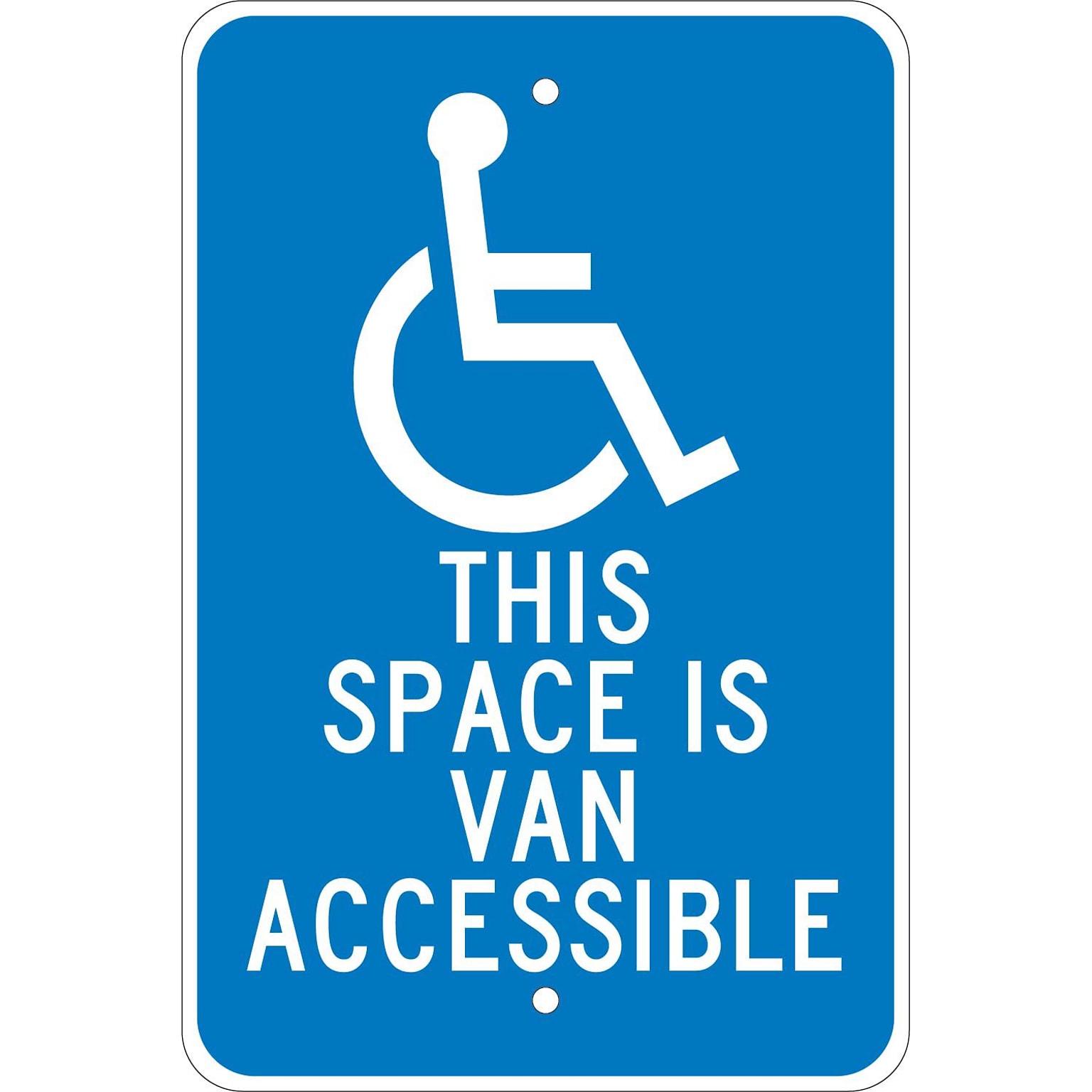National Marker Reflective This Space Is Van Accessible Parking Sign, 18 x 12, Aluminum (TM104J)