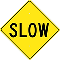 National Marker Reflective Slow Warning Traffic Control Sign, 24 x 24, Aluminum (TM120K)