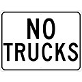 Traffic Warning Signs; No Trucks, 24X18, .080 Egp Ref Aluminum