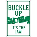 Traffic Warning Signs; Buckle Up Its The Law, 18X12, .040 Aluminum