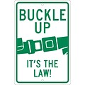 Traffic Warning Signs; Buckle Up (Graphic) ItS The Law!, 18X12, .080 Hip Ref Aluminum