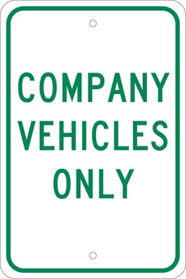 Parking Signs; Company Vechicles Only, 18X12, .080 Egp Ref Aluminum