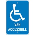 National Marker Reflective Van Accessible Parking Sign, 18 x 12, Aluminum (TM147J)
