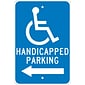 National Marker Reflective "Handicapped Parking Left" Parking Sign, 18" x 12", Aluminum (TM152J)