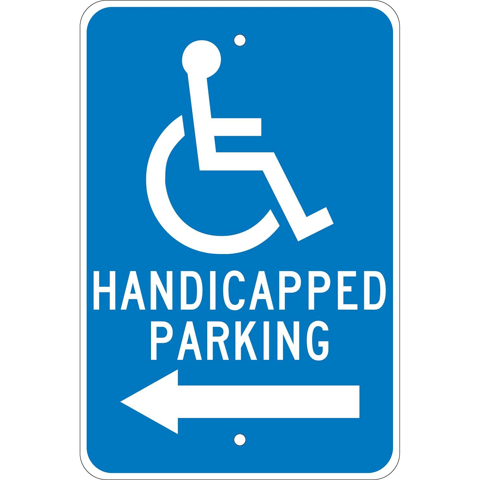 National Marker Reflective Handicapped Parking Left Parking Sign, 18 x 12, Aluminum (TM152J)