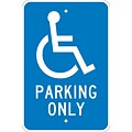 Parking Signs; Graphic, Parking Only, 18X12, .080 Egp Ref Aluminum