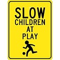 National Marker Reflective Slow Children At Play Warning Traffic Control Sign, 24 x 18, Aluminum