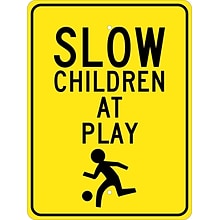 Traffic Warning Signs; Slow Children At Play (Graphic) 24X18, .080 Egp Ref Aluminum