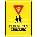 Traffic Warning Signs; Yield (Graphic) Pedestrian Crosswalk, 24X18, .080 Egp Ref Aluminum
