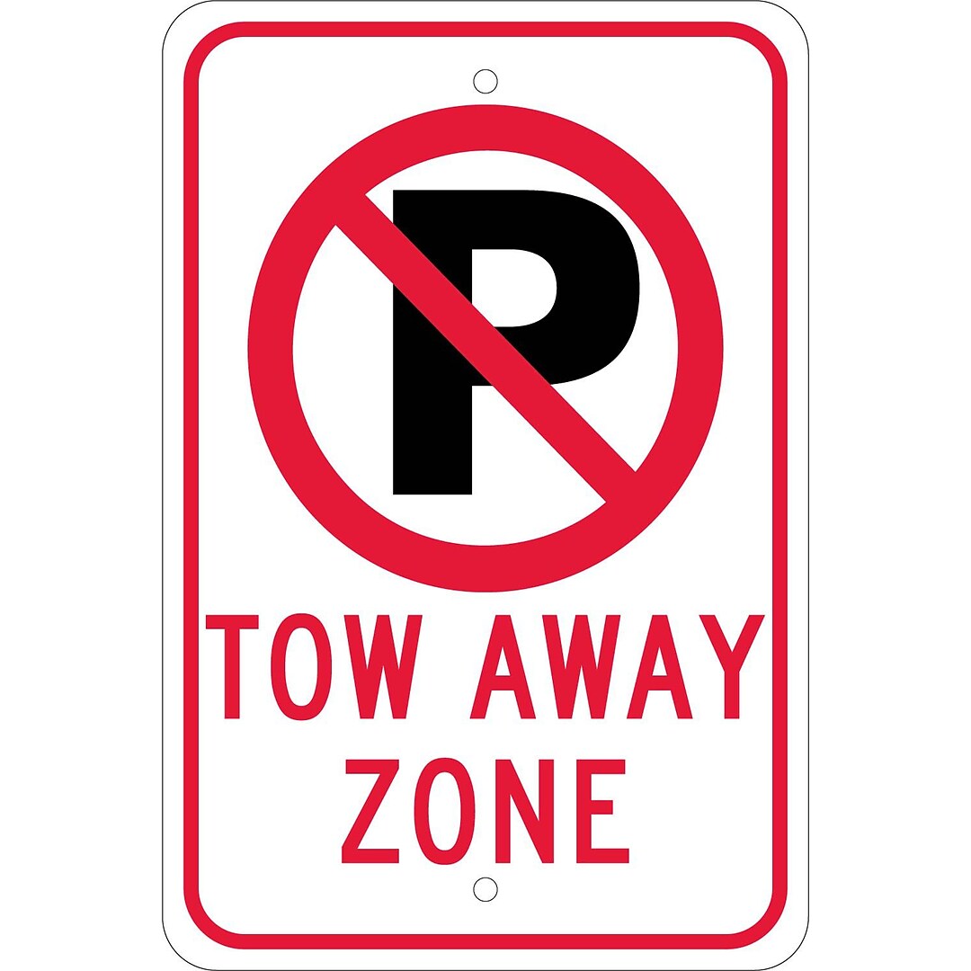 Parking Signs Graphic No Parking Symbol Tow Away Zone 18x12 080 Egp Ref Aluminum Quill Com