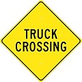 Traffic Warning Signs; Truck Crossing, 24X24, .080 Hip Ref Aluminum