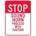 Stop Signs; Stop Sound Horn Proceed With Caution, 24X18, .080 Egp Ref Aluminum
