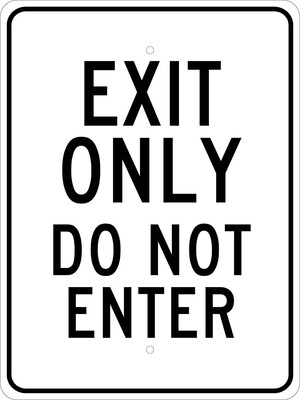 Traffic Warning Signs; Exit Only Do Not Enter, 24X18 .080 Egp Ref Aluminum
