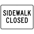 Traffic Warning Signs; Sidewalk Closed, 18X24, .080 Egp Ref Aluminum