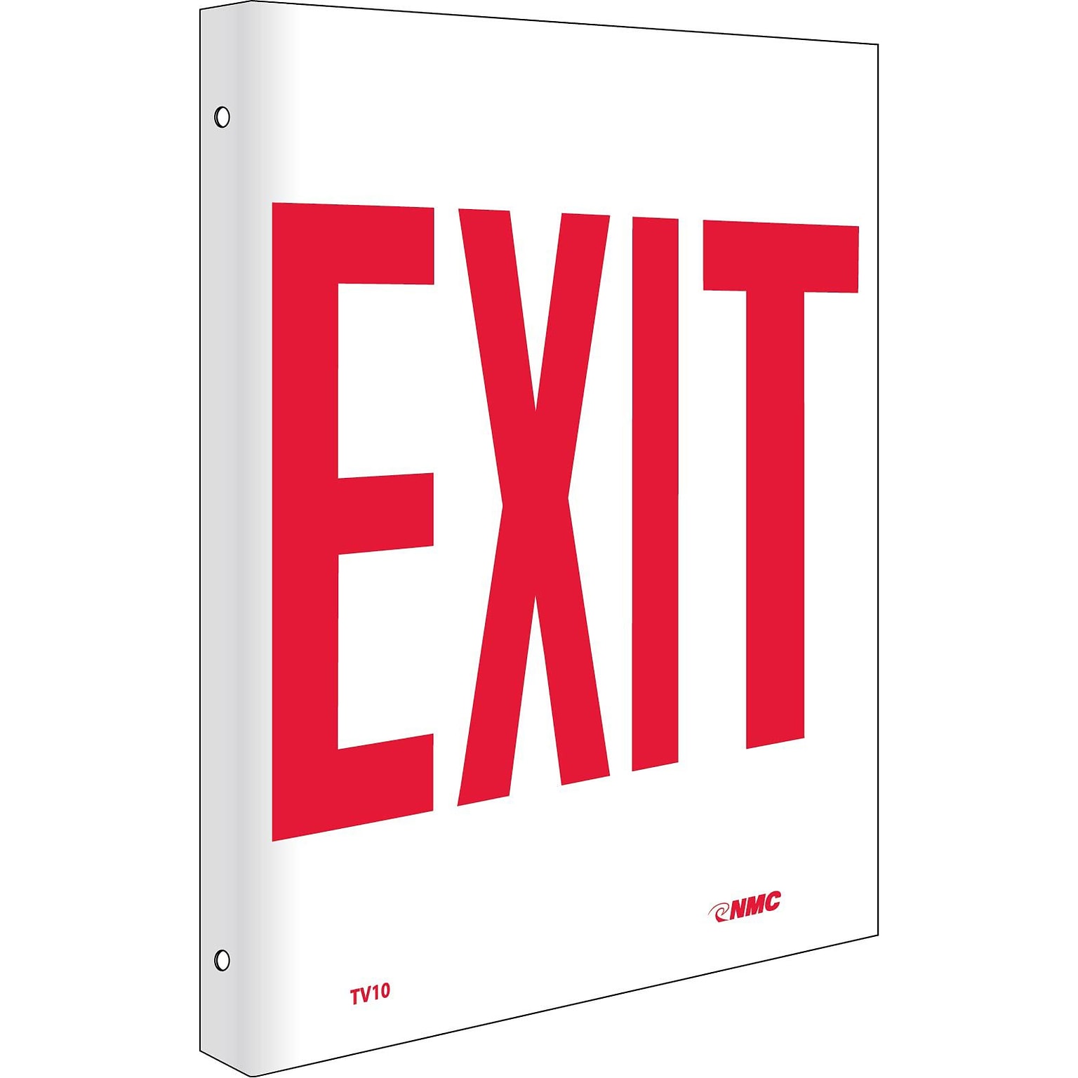 Notice Signs; Exit, Flanged, 10X8, Rigid Plastic