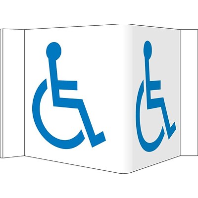 Notice Sign;  Visi  Handicapped Symbol, White, 5 3/4X8 3/4, .125 PVC Plastic