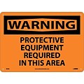 Warning Sign; Protective Equipment Required In This Area, 10X14, Rigid Plastic