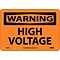 Warning Sign; High Voltage, 7X10, Rigid Plastic
