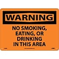 No Smoking Eating Or Drinking In This Area, 10X14, Rigid Plastic, Warning Sign