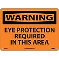 Warning Sign; Eye Protection Required In This Area, 10X14, Rigid Plastic