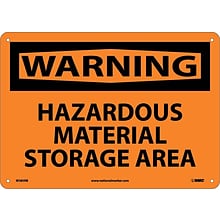 Warning Sign; Hazardous Material Storage Area, 10X14, Rigid Plastic