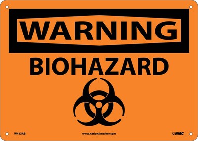 Warning, Biohazard, Graphic, 10X14, .040 Aluminum