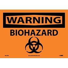 Warning Labels; Biohazard, Graphic, 10X14, Adhesive Vinyl