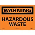 Warning Sign; Hazardous Waste, 10X14, Rigid Plastic