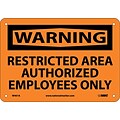 Restricted Area Authorized Employees Only, 7X10, .040 Aluminum, Warning Sign