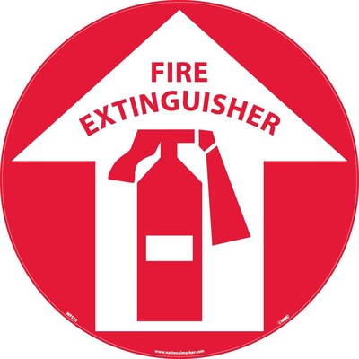 Floor Signs; Walk On, Fire Extinguisher, 17 Dia
