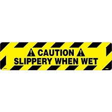 Floor Signs; Walk On, Caution Slippery When Wet, 6X24