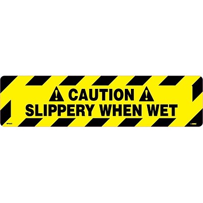 Floor Signs; Walk On, Caution Slippery When Wet, 6X24