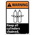 Warning Sign; Keep All Cylinders Chained (W/Graphic), 14X10, Rigid Plastic