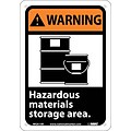 Warning Sign; Hazardous Materials Storage Area (W/Graphic), 10X7, Rigid Plastic
