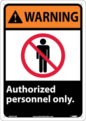 Authorized Personnel Only, 14X10, .040 Aluminum, Warning Sign