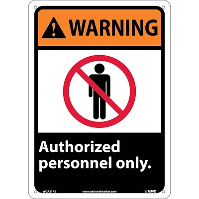 Authorized Personnel Only, 14X10, .040 Aluminum, Warning Sign