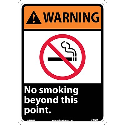 Warning Sign; No Smoking Beyond This Point, 14X10, .040 Aluminum