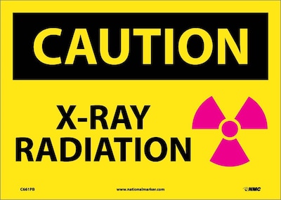 Caution Labels; X-Ray Radiation, Graphic, 10" x 14", Adhesive Vinyl