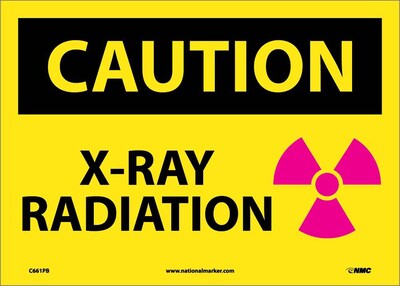 Caution Labels; X-Ray Radiation, Graphic, 10" x 14", Adhesive Vinyl