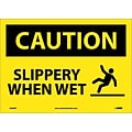 Caution Labels; Slippery When Wet, Graphic, 10X14, Adhesive Vinyl