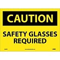 Caution Labels; Safety Glasses Required, 10X14, Adhesive Vinyl