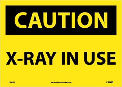 Caution Labels; X-Ray In Use, 10X14, Adhesive Vinyl