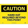 Caution Labels; Hard Hat Required Beyond This Point, 10X14, Adhesive Vinyl