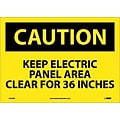 Caution Labels; Keep Electric Panel Area Clear For 36 Inches, 10X14, Adhesive Vinyl